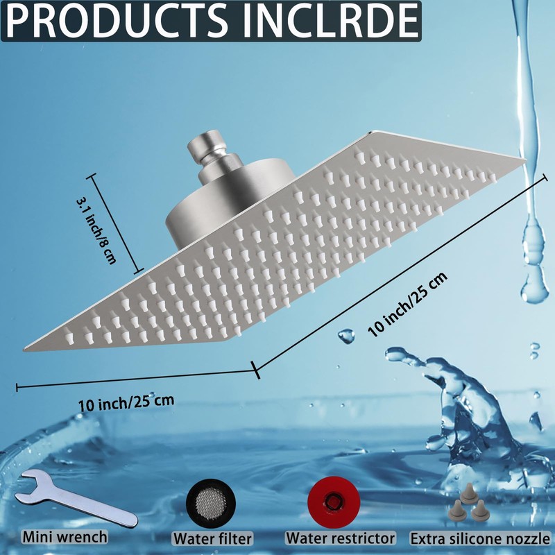 Katezon Filtered Shower Head, High Pressure Showerhead with Filter for