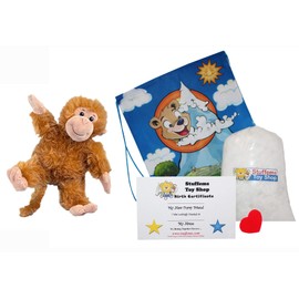Make Your Own Stuffed Animal Cheeky The Monkey 16"- No Sew - Kit with Cute Backpack!