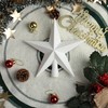 Mr. Pen- Glitter Star Tree Topper, 8-Inch, White Star Christmas