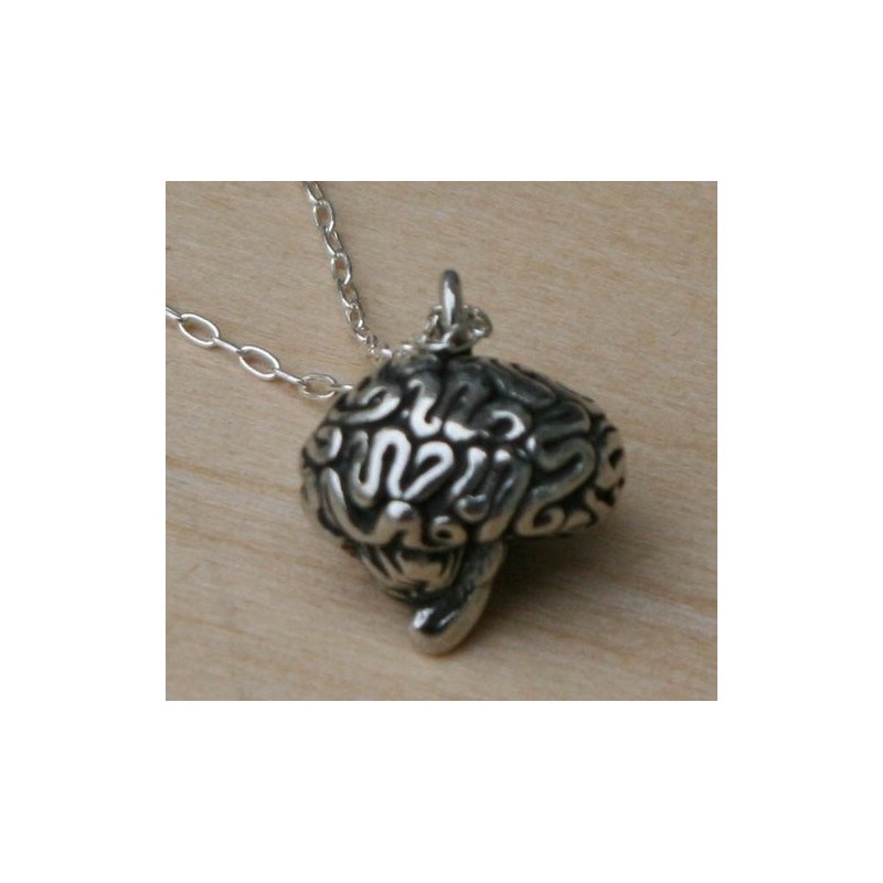 Sterling Silver 3-d Brain