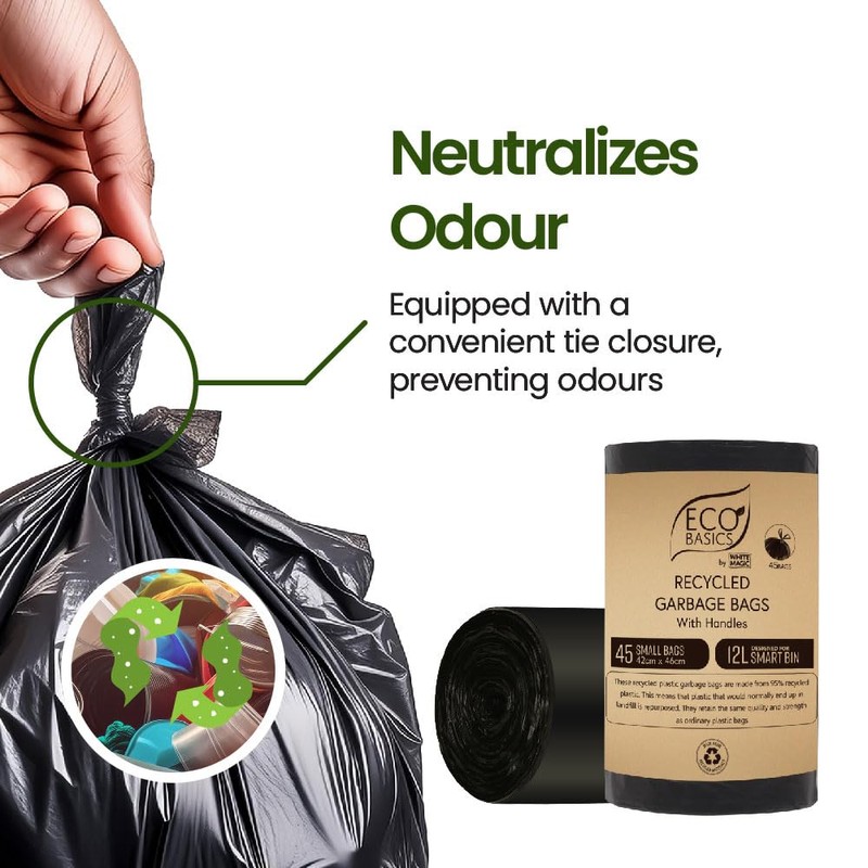 White Magic Eco Basics Degradable Garbage Bags 12 litre Capacity,