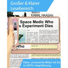 Tobegiga 5 x Reading Magnifying Glass Hand Magnifier Lightweight Magnifying Glass for Books Rectangular Magnifying Glass for Reading for Seniors Large Newspapers Improved Handheld Magnifier Full Page