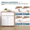 YogePote 4 Pack White Adhesive Cabinet Knobs, 3 Inch No-Drill