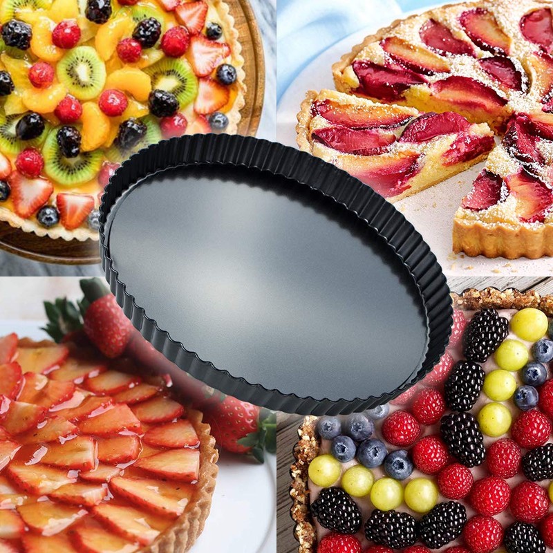 Webake 11 inch Tart Pan Heavy Duty Quiche Pan Removable