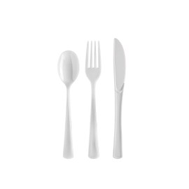 Exquisite Solid Color Premium Plastic Cutlery, Heavy Duty Plastic Disposable Spoons - 50 Count - Clear