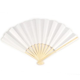 Kyoetsu Hand Fan, White, Plain, For Congratulations & Condolences, Japanese Paper, Bamboo Bone, white