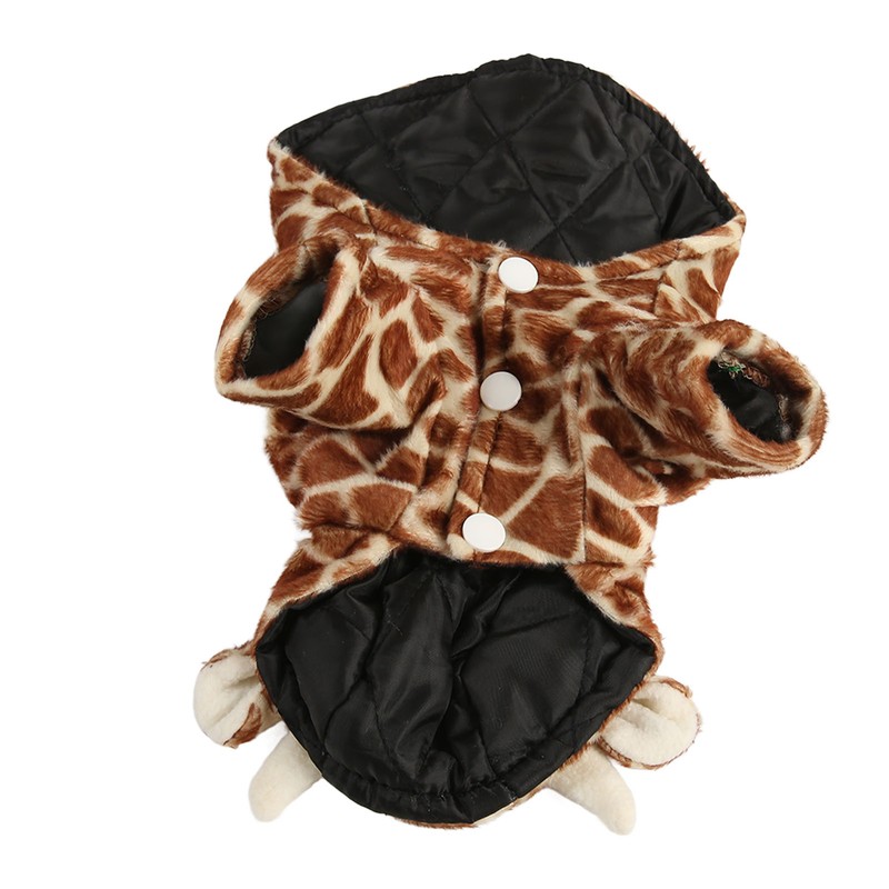 Dog Hoodie Winter Jacket Cute Fun Giraffe Design Warm Puppy