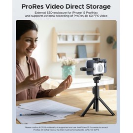 ORICO M.2 NVMe 2230 Carcasa SSD con carcasa de aluminio y funda protectora de silicona, USB C 3.2 Gen2 Tipo-C 10Gbps a NVMe PCIe, compatible con teléfono 15 Pro/Pro Max 4K ProRes Grabación -IP30