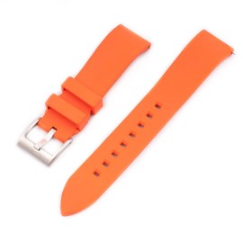 StrapHabit Quick Release Rubber Watch Strap Band FKM 18mm 19mm 20mm 21mm 22mm 23mm 24mm (Orange, 18mm)