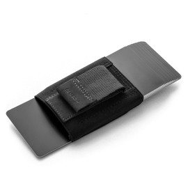 JAIMIE JACOBS Nano Boy Mini Wallet, Textile Mini Wallet, Small & Slim Wallet with Pull Tab Card Holder, Mini Wallet & Card Holder for Men and Women Leather, Buffalo leather black