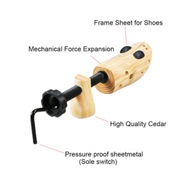 EchoDone Pair of 2 Way Wood Shoe Trees for Men Shoe Stretcher Adjustable Unisex Shaper for Shoe Large Size for Men and Women, Women's Size 10 to 13.5 Man's Size 9 to 13
