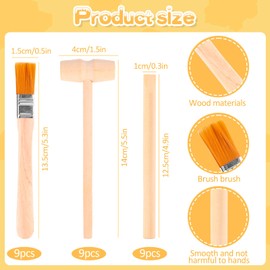 SUPRROW 9 Sets Wooden Digging Tools for Kids Excavation Tool Set