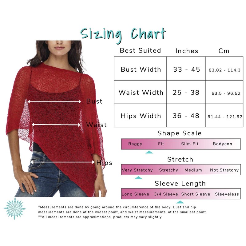 SHU-SHI - Women's Poncho Top - Transparent - Lightweight Knitted