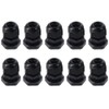 Fudeshe Conduit Fittings,Strain Relief Cord Connector 10 Pcs Plastic Black
