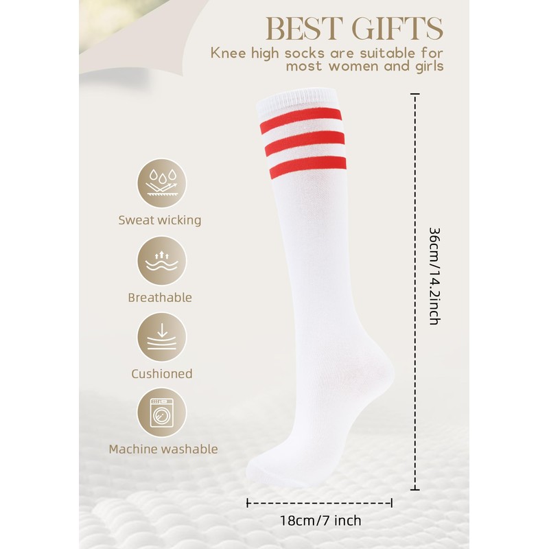 American Trends Knee High Socks Thigh High Baseball Stockings Striped