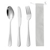 Travel Utensils with Case, 4-Piece Reusable Stainless Steel Cutlery Set