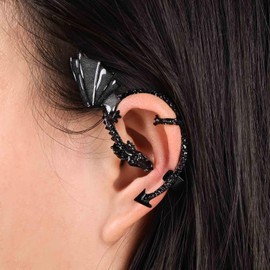 Xduargs Boho Dragon Ear Cuff Earrings Vintage Dragon Ear Cuff Cartilage Earrings Black Dragon Wrap Hoop Earrings Dragon No Piercing Clip Earrings Jewelry for Women and Girls
