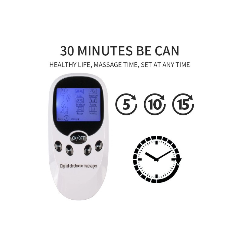 TENS Machine Unit 8 Pain Electrical Massager Pulse Muscle Stimulator