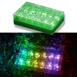 SHONELIGHTING Paver Lights, Solar 12-Color Outdoor Waterproof, In-Ground Brick LED for Driveway & Pathway, Hardscape Pavers, Heavy Duty, RGBW with Remote (1 Pack)