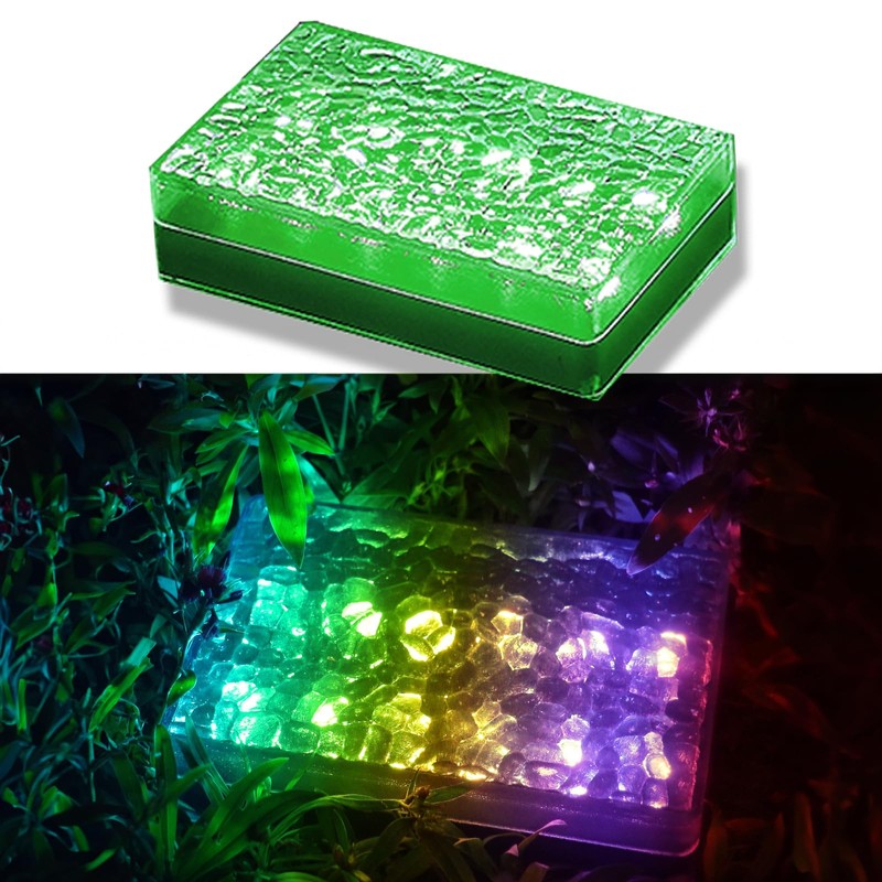 SHONELIGHTING Paver Lights, Solar 12-Color Outdoor Waterproof, In-Ground Brick LED