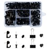 VAPKER Black Push Pins Set 200Pcs,Binder Clips,Hook Pushpin,Gear Marking Thumtacks,Heart