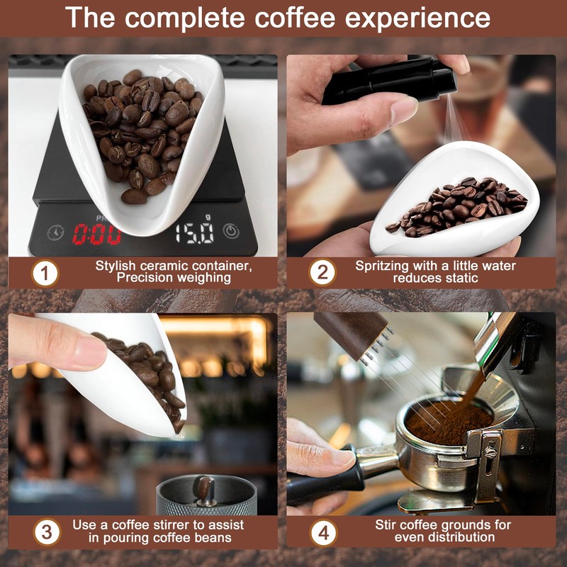 Coffee Bean Dosing Cup and RDT Spray Bottle, Espresso Coffee
