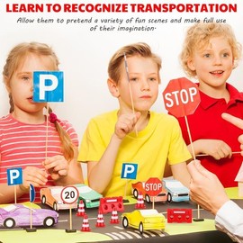 20Pcs Red Mini Plastic Traffic Cones Miniature Roadblock Signs Playset Tiny Roadblock Cone Models Mini Stop Signs for Educational Learning Safety Signs and Signals Cones