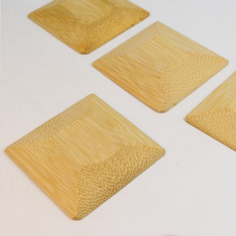 luzen 5Pcs 2.75 Inch Square Bamboo Pot Scrapers Pan Scraper