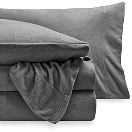 Bare Home Super Soft Fleece Sheet Set - Full Size - Extra Plush Polar Fleece, Pill-Resistant Bed Sheets - All Season Cozy Warmth, Breathable & Hypoallergenic (Full, Grey)
