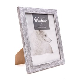 Kenro Harmony Woodland Silver Grey Rustic Wood-Effect Photo Frame - 8x10 Inch / 20x25cm Premium Photo Frames with Minimalistic Design - HW2025GY