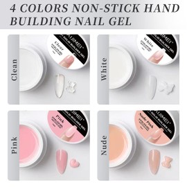 AIJIMEI 4in-1 Nail Extension Builder Gel,2Farben Festes Aufbaugel Für Gelnägel Set Solid Builder Gel 15ml,Nagelfestigungsgel für Nagelverlängerung Nail Art Maniküre (White,Clear)