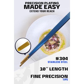 DALSTRONG Professional Cooking Kitchen Tweezers - 10 inch - High-Precision Tweezer Tongs - Gold Tip - Blue Titanium Coating - BBQ, Plating - 304 Stainless Steel - Culinary Fine Use - Kitchen Tongs