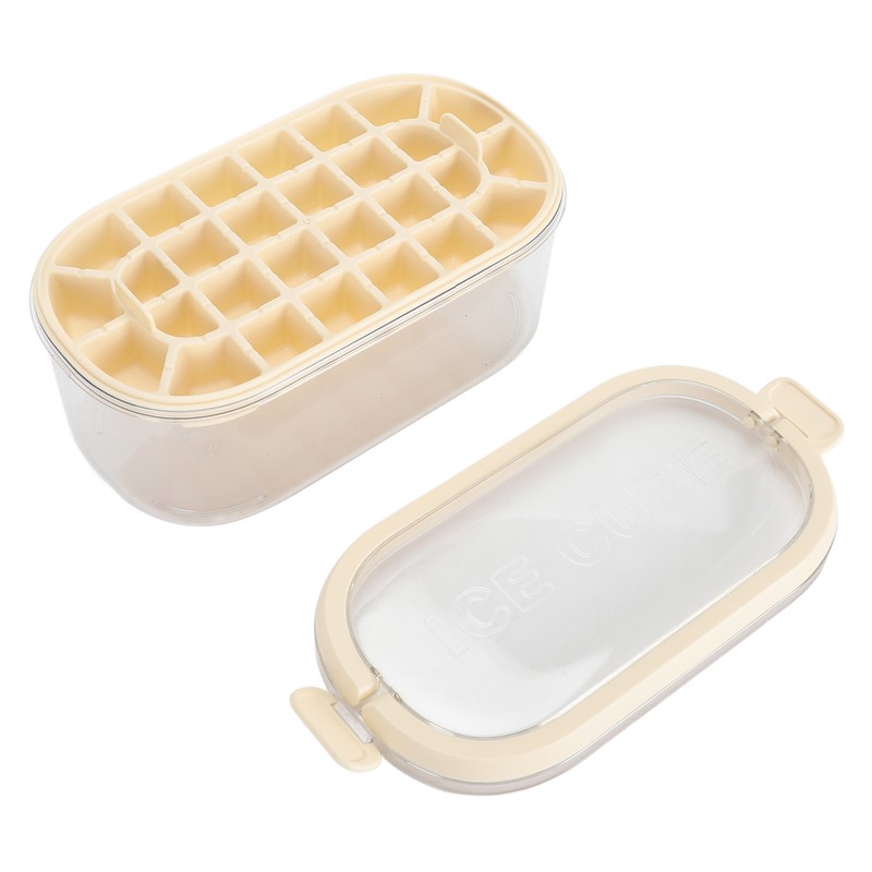 Ice Cube Tray with Lid Bin 2 Layer Ice Trays