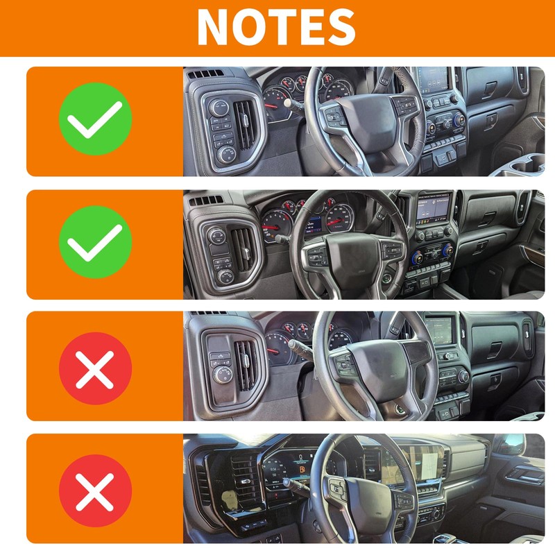 RT-TCZ for Silverado Dash Side Air AC Vents Cover Trim