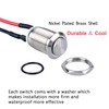DMWD 2-Pack 12mm Momentary Metal Waterproof Push Button Switch Raised