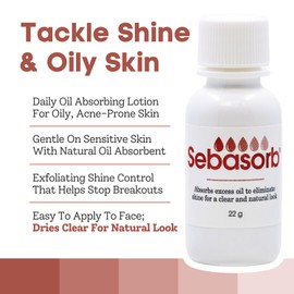 Sebasorb Oil Absorbing Lotion - Matte Daily Moisturizer For Oily Skin - Natural Oil Control Face Cream With 2% Salicylic Acid & Attapulgite - Absorbs Oils, Reduces Shine & Exfoliates Acne Prone Skin