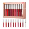 10 Colores Lápiz Labial, Maquillaje de Larga Duración, Hidratante, Brillo