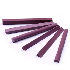 ATOPLEE Polishing Stone, 6pcs Grit 3000# Ruby Whetstone Polishing Stone Oilstone Graver Sharpening Tool 6 Shapes,Square/Triangle/Semicircle/Cylindrical/Edge/Rectangle