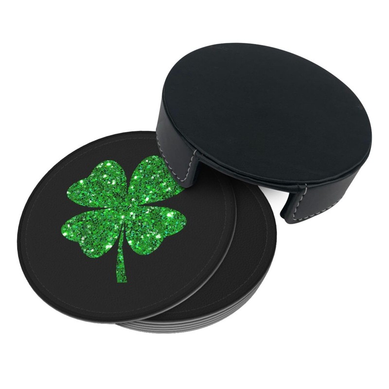 St Patrick's Day Shamrock Coasters Set of 6, Drink Coasters