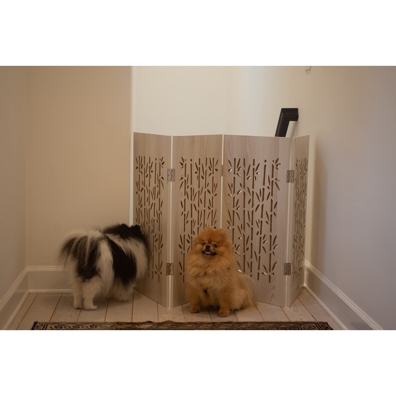 Decorative Freestanding Pet Gate Expandable Indoor Barrier for Small to