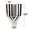 NETAMI 2.5"Inlet to 3.5"Outlet Dual Exhaust Tip Stainless Steel Polish
