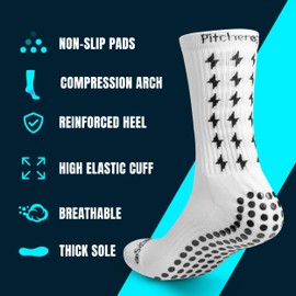 PitcheroGPS Anti-slip Grip Football Socks for Kids (Age 3-5) - Sport & Rugby Performance Socks for Boys & Girls - Non-slip Training Socks