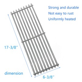 Tmozyar 17-3/8” Stainless Steel 5 Grid Grates for Broil King Baron 540,590 590-S,Huntington 6133-84, 6133-87 6130-54, 6130-57 Broil-Mate 7130-64, 7133-64 Sterling 5130-54, 5130-64 Gas Grill