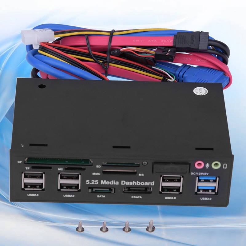 5.25inch Media Dashboard Front Panel Audio, Multi Card Reader with