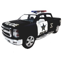 KiNSMART 2014 Chevrolet Silverado LTZ Crew Cab 4x4 1:46 Scale 5 Inch Diecast Metal Model Pick-up Interceptor Truck Police K9 Unit