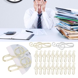 20Pcs Music Themed Paper Clips, Musical Metal Paper Clips Stainless Steel Cute Paper Clip Gold Bookmark Clip with Box for Office(Gold)