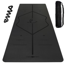 PULANTIYU Essentials Yoga Mat Fitness & Exercise Mat with Easy-Cinch Yoga Mat Carrier Strap and Yoga Bag, Non Slip Exercise Mat for Home Yoga, Pilates, Stretching, Floor & Fitness Workouts, Men and Women,72" x 24" x 2/5",Gray Black