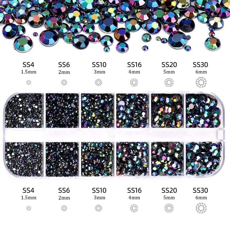 2 Boxes Flat Back Rhinestone&Pearls Kits for Nail Art, Face