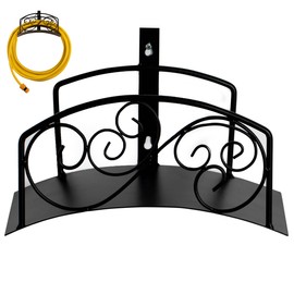 Gardenised Metal Wall-Mount Classic Swirl Hose Holder Heavy-Duty Outdoor Hanger and Water Hose Organizer with Sturdy Reel Hooks & Screws for Yard Lawn Garden Patio Landscaping and Home Use, Bronze