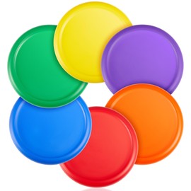 Seenelling 6 Pcs 8 Inch Foam Flying Discs PE Equipment Coated Foam Soft Flying Discs Kid Toy for Physical Education Equipment Elementary School Teaching Outdoor Playing Game Sports Favors, 6 Colors